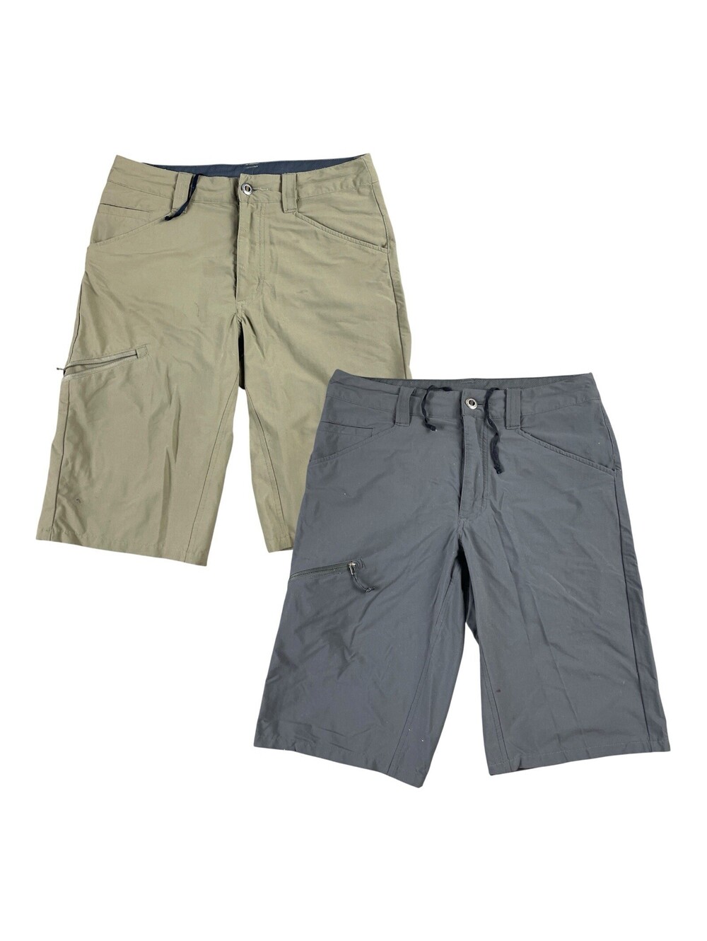 ( Lot of 2 ) Patagonia Quandry Shorts 12 " inseam Men's 28  Grey Beige Stretch